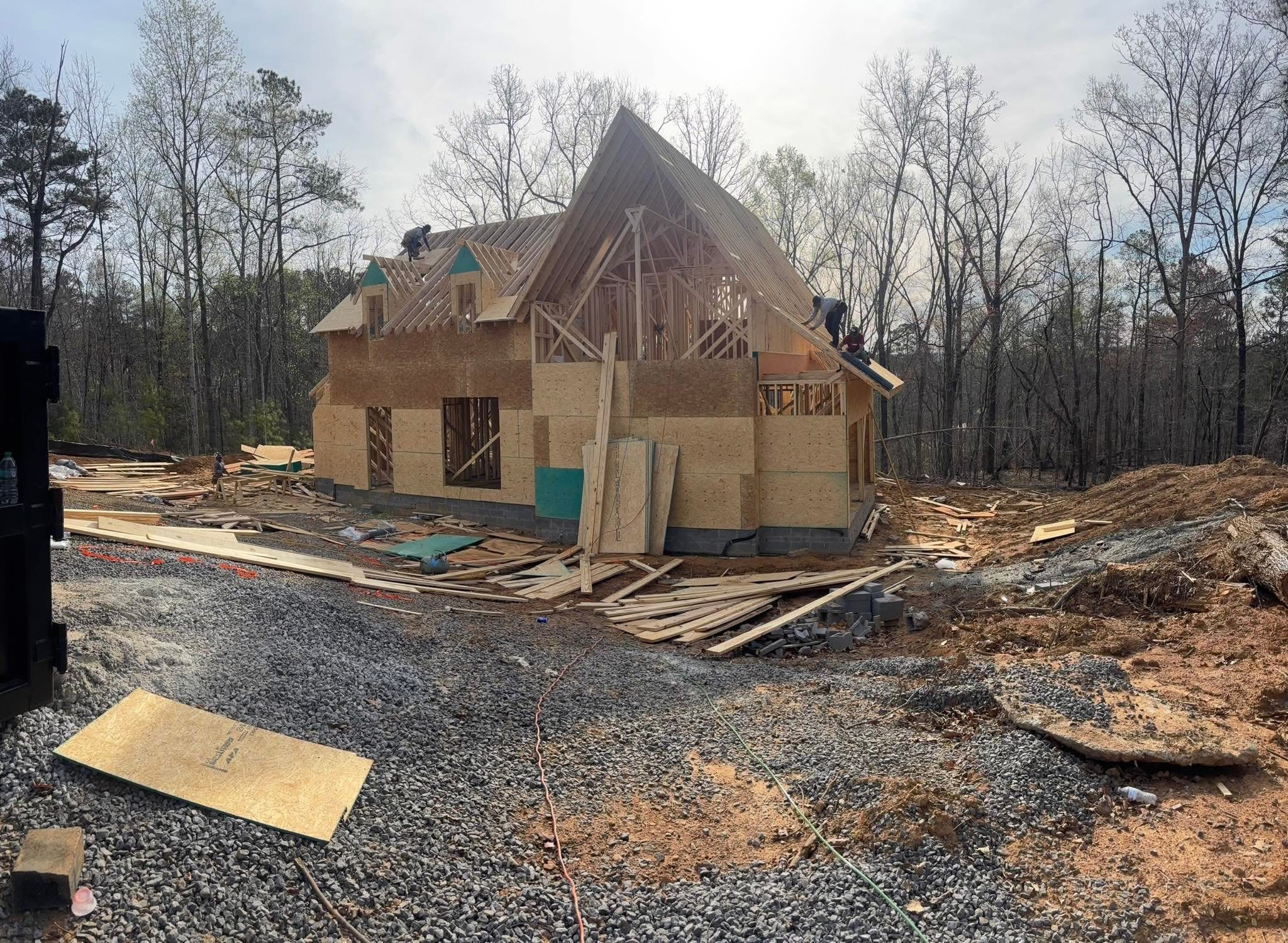 Trussville Cottage exterior wrapped during construction