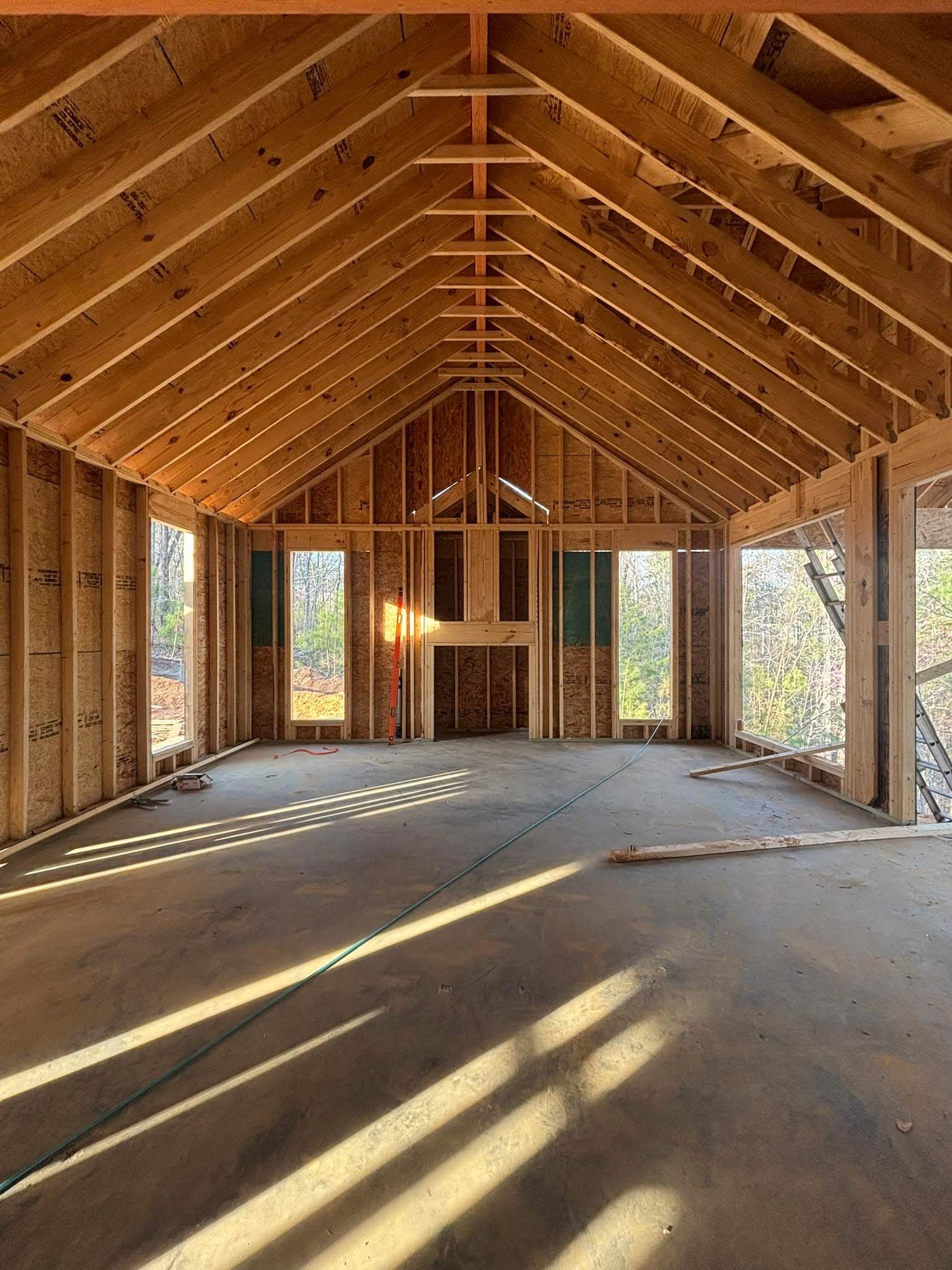Rear porch framing extends outdoor living