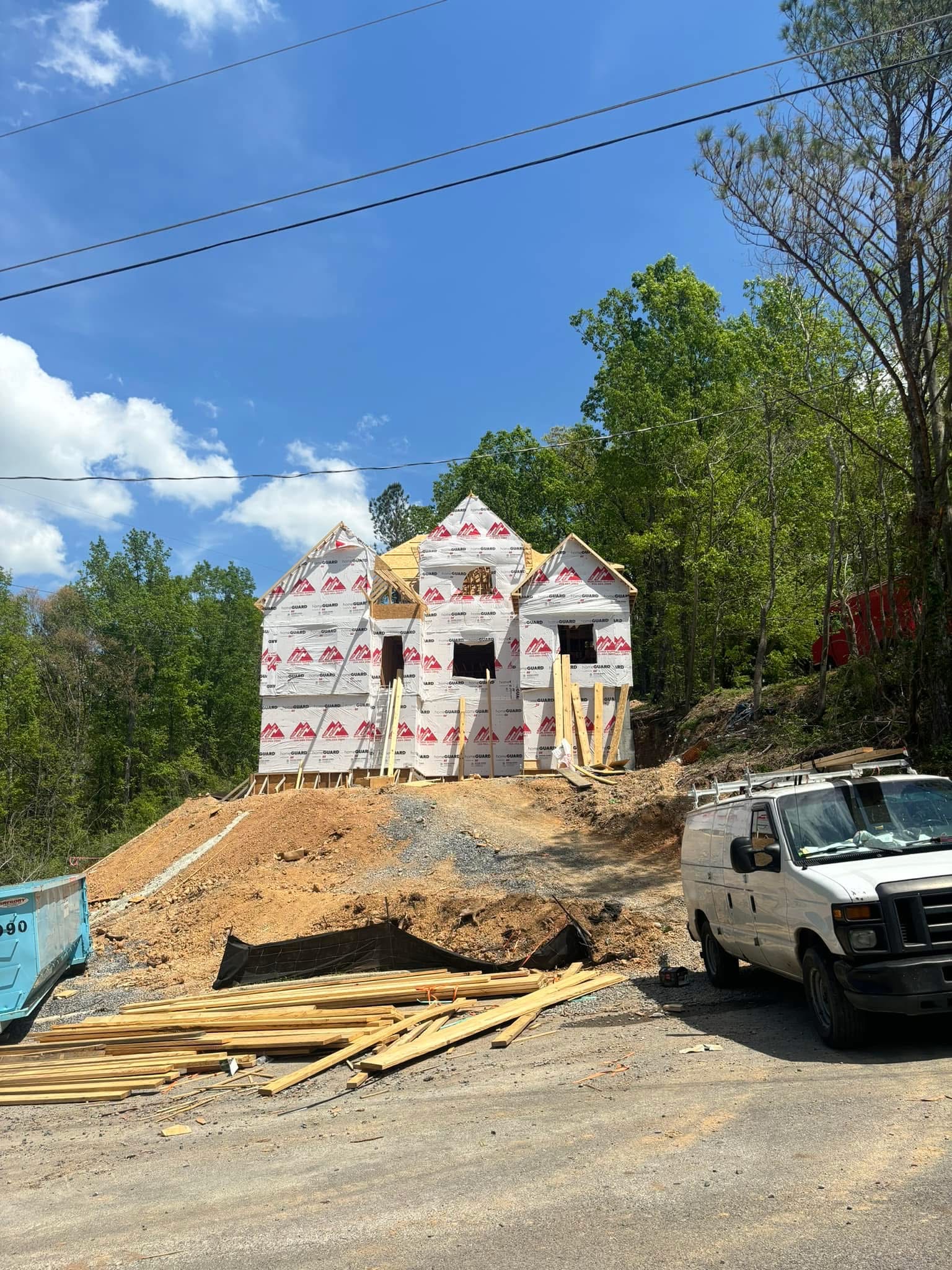 Finished Ridgeview Residence overlooking the valley in Trussville, Alabama